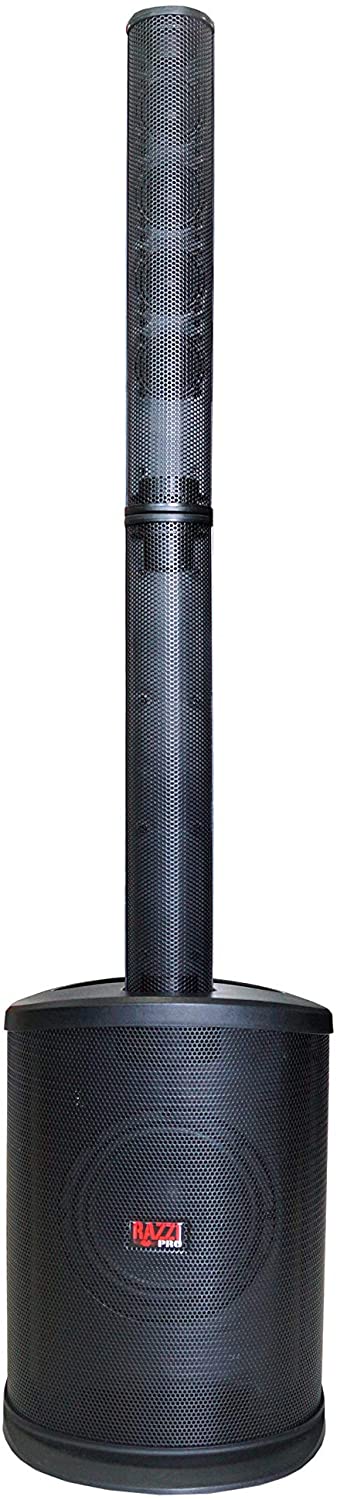 Razzi PRO Elite Line Array All in one 8" Subwoofer with 2 Section Tower with 4 x 3" PA Bluetooth Portable DJ Speaker