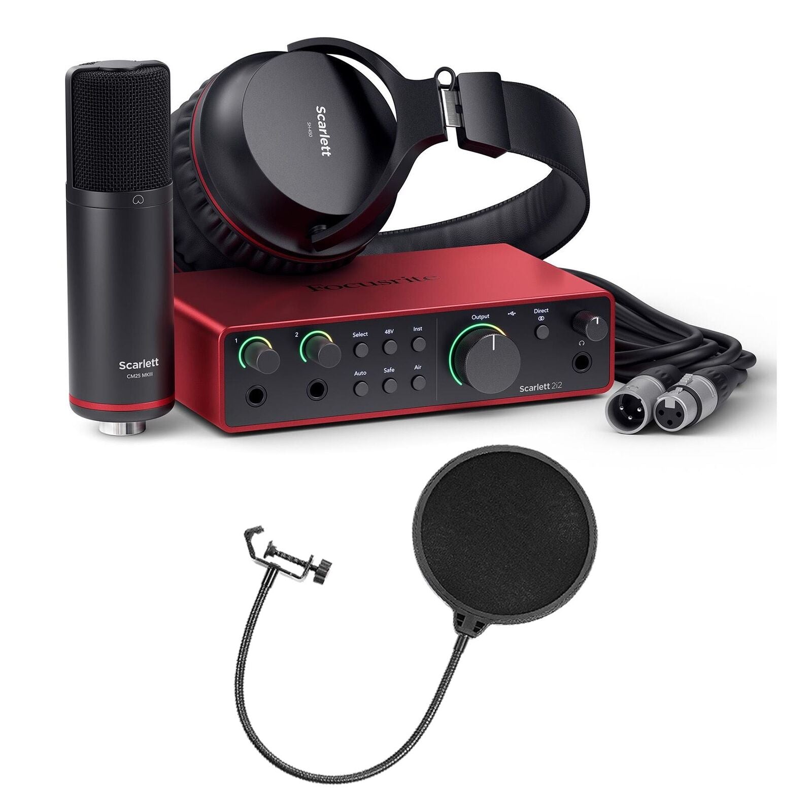 Focusrite Scarlett 2i2 Studio 4th Gen Recording Package Bundle MR DJ P