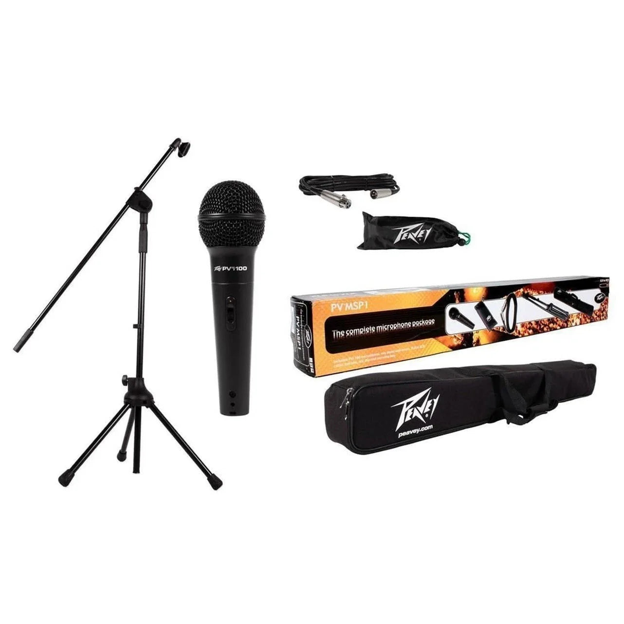 Peavey PV MSP1 Complete Microphone with Stand Kit XLR Cable Included