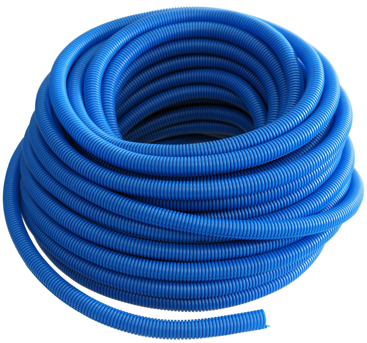 Absolute SLT14-100BL 100' 1/4" blue split wire loom conduit polyethylene corrugated tubing sleeve tube