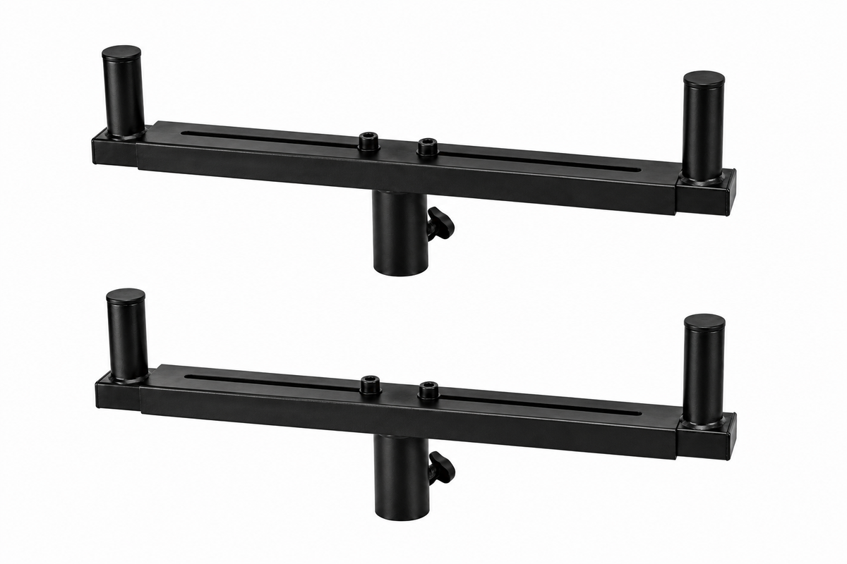 2 MR DJ SSD80 Universal Dual Speaker Pole Mount Adjustable Bars for PA/DJ Speaker Cabinets