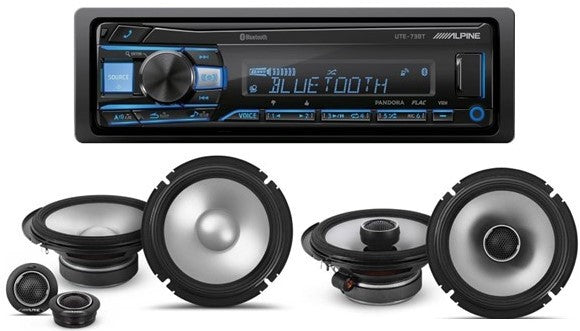 Alpine UTE-73BT InDash Receiver & 6.5" Component & 6.5" Speakers & KIT10 AMP Kit